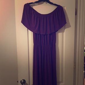 Purple Off shoulder maxi